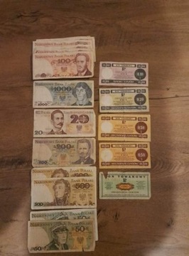 Sprzedam stare banknoty monety oraz bony towarowe 