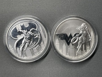 DC Comics Batman,Wonder Woman 2x1oz, 2021r, Ag