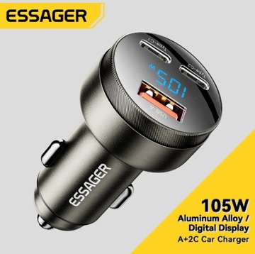 Ładowarka samochodowa Essager USB, 2x USB-C 105W
