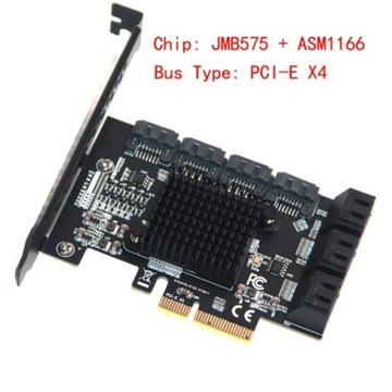 Karta SATA 10 portow PCI Express X4 3.0 do SATA3 6