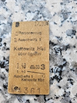 Bilet kolejowy z czasów II wojny światowej 