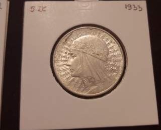 5 złotych piękna Polonia 1933  Ag / zestaw 3 monet