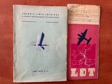 LOT Polskie Linje Lotnicze 1933 + Rozkład Lot 1939