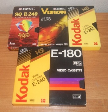 Stare kaseta wideo 5 sztuk VHS E 240 