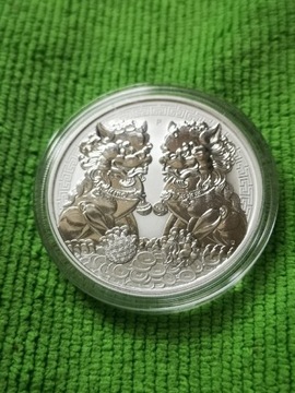 Moneta 1oz Ag 999 Duble Dragon 2020r 