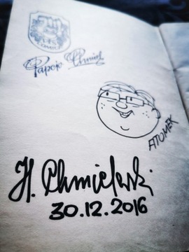 Papcio Chmiel - komiks I wyd. - autograf + rysunek
