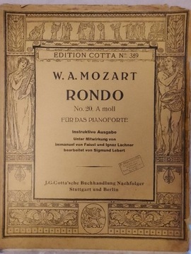 Stare nuty W.A. Mozart Rondo No. 20 A moll