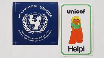 UNICEF dwie naklejki z XX wieku