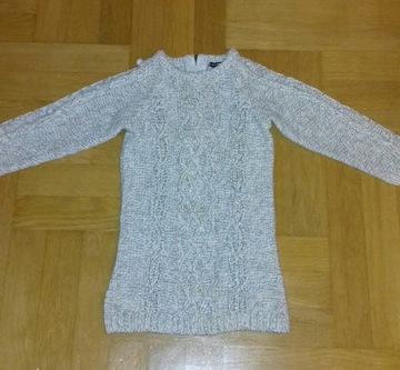 98 KIABI długi cieply sweter w warkocze tunika