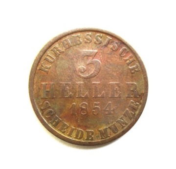 3 Halerze 1854 r. Hesja - Kassel