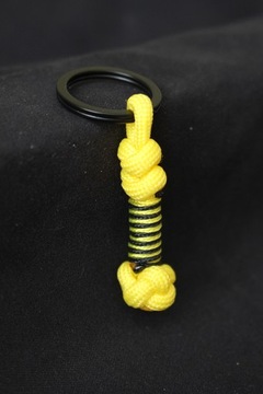 Breloczek paracord EDC do kluczy żółty + czarny