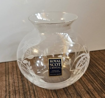 ROYAL SCOT CRYSTAL Ładny mały wazon szklany