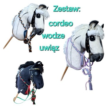 Zestaw(wodze,cordeo,uwiąz)dla Hobby horse a4 lub a3 -kolory