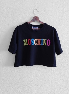 Moschino t-shirt krótki cropped oversize czarny M