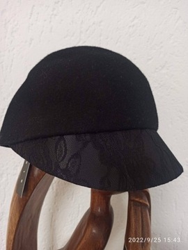 włoska czapka kapelusik czarny