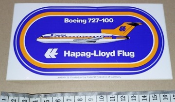 naklejka lotnictwo (24) Hapag-Lloyd Boeing 727-100
