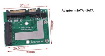 Adapter mSATA Mini SSD z 1.8 cala do 2.5 cala SATA