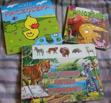 Książeczki dla dzieci 2szt. zwierzęta dinozaury