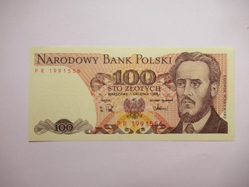 BANKNOT 100 ZŁOTYCH 1988 LUDWIK WARYŃSKI