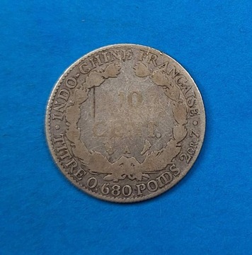 Indochiny Francuskie 10 centymów 1924, Ag 0,680