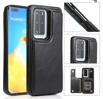 Etui Huawei P40 Pro Czarne z portfelem. NOWE!