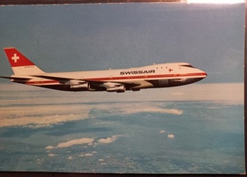 Pocztówka Swissair 747-257 B