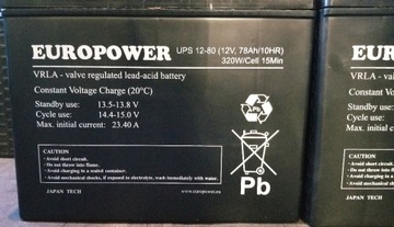 Akumulator Europower UPS 78Ah 12V Dostawa Gratis 