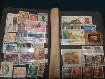 Stary klaser ze znaczkami 