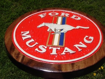Ford Mustang  Ręcznie rzeźbione logo. UNIKAT!