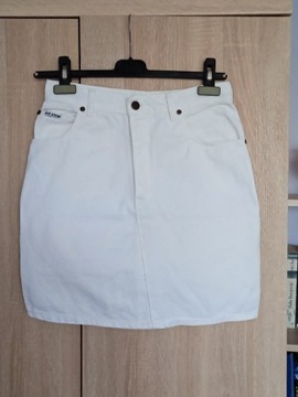 Biała włoska spódnica jeansowa Pit Stop XS/ S 