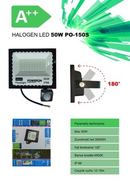 Hurtowa sprzedaż Halogen LED 50W  z czujnikiem A++