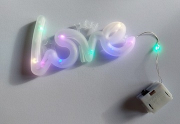 Napis love światełka Led multi color multicolor 