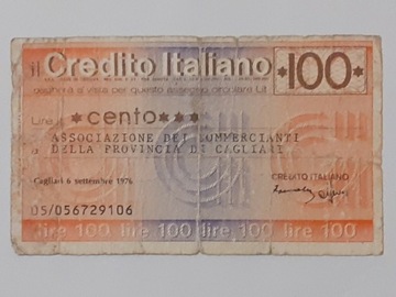 Wlochy kupon 100 Lire 6 . 9 .1976