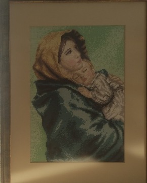 Obraz haft krzyżykowy Matka z dzieckiem 
