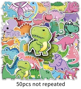 50 Sztuk Naklejek w kształcie Dinozaurów 