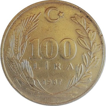 Turcja 100 lira 1987, KM#967