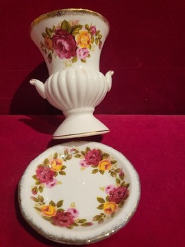 Wazon+ mini talerzyk porcelana bone COTTAGE ROSE