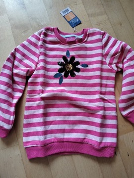 Bluza dla dziewczynki z cekinowym kwiatkiem-98/104
