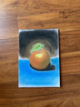 Obraz rysunek pastele suche jabłko martwa natura