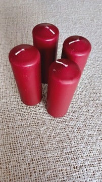 Świece bezzapachowe czerwone 17cm//57mm