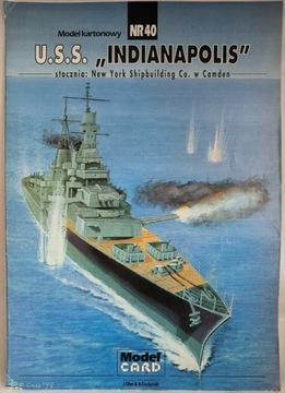 Model kartonowy nr 40 U.S.S. INDIANAPOLIS 1:200