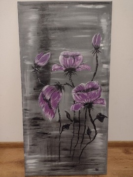 Fioletowe kwiaty 50x100