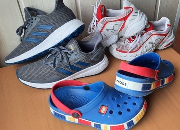 Zestaw: buty ADIDAS, PUMA rozm. 35 + klapki gratis