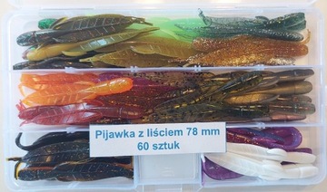 Pijawka z liściem 78 mm 7.8 cm 60 sztuk zestaw