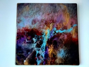 Obraz "Burza kosmiczna" 40x40 Żywica epoksydowa