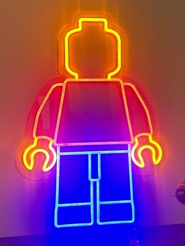 Neon LED Duży Chłopek LEGO prezent lampka