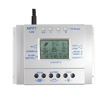 60A REGULATOR ŁADOWANIA LCD 12V 24V MPPT SOLARNY