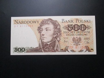 Banknot 500 zł.1982r. st UNC 