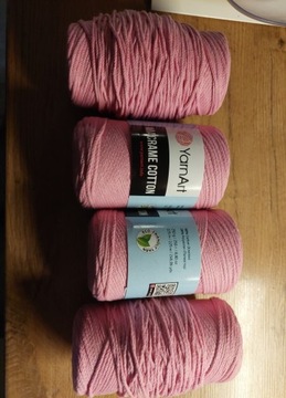 YarnArt macrame Cotton 762 - pudrowy roż