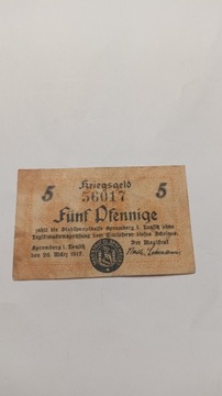 5 Pfennig 1917 rok   Niemcy 